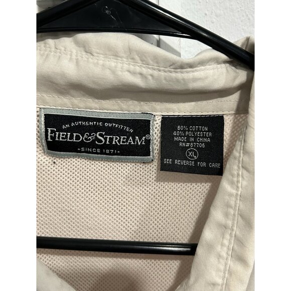 Field & Stream Mens XL Tan Short Sleeve Button-Up Shirt With Pockets - Picture 5 of 8